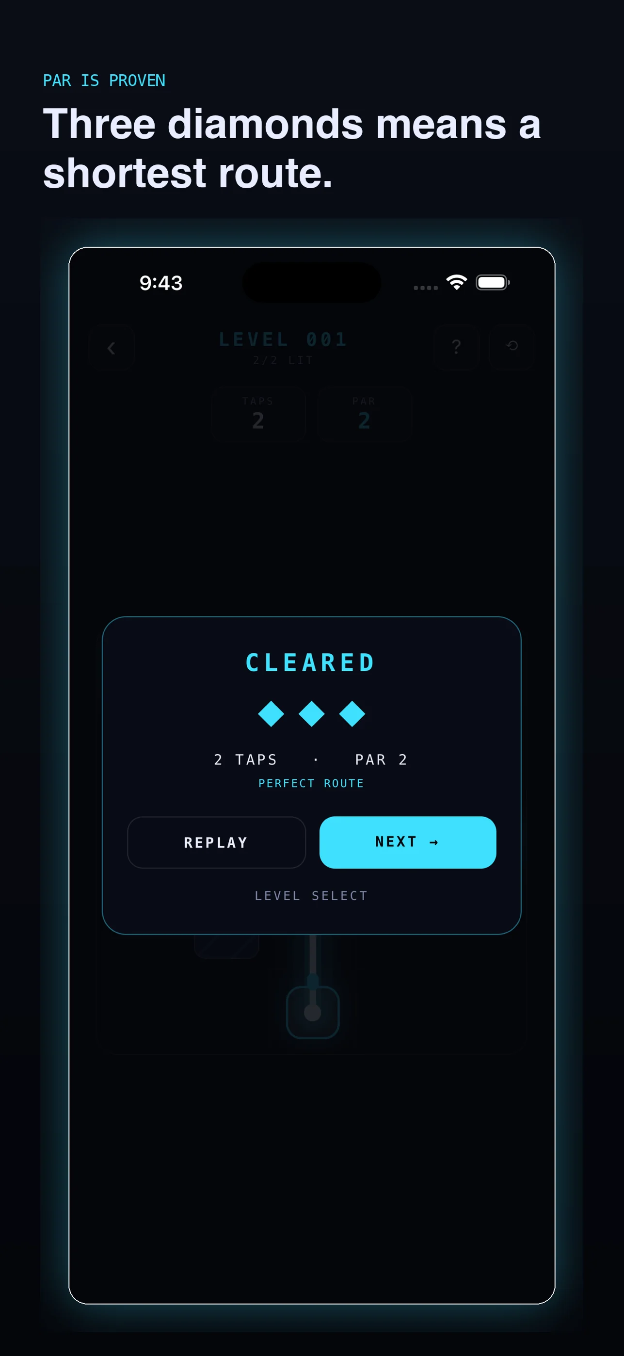A cleared BeamFall level