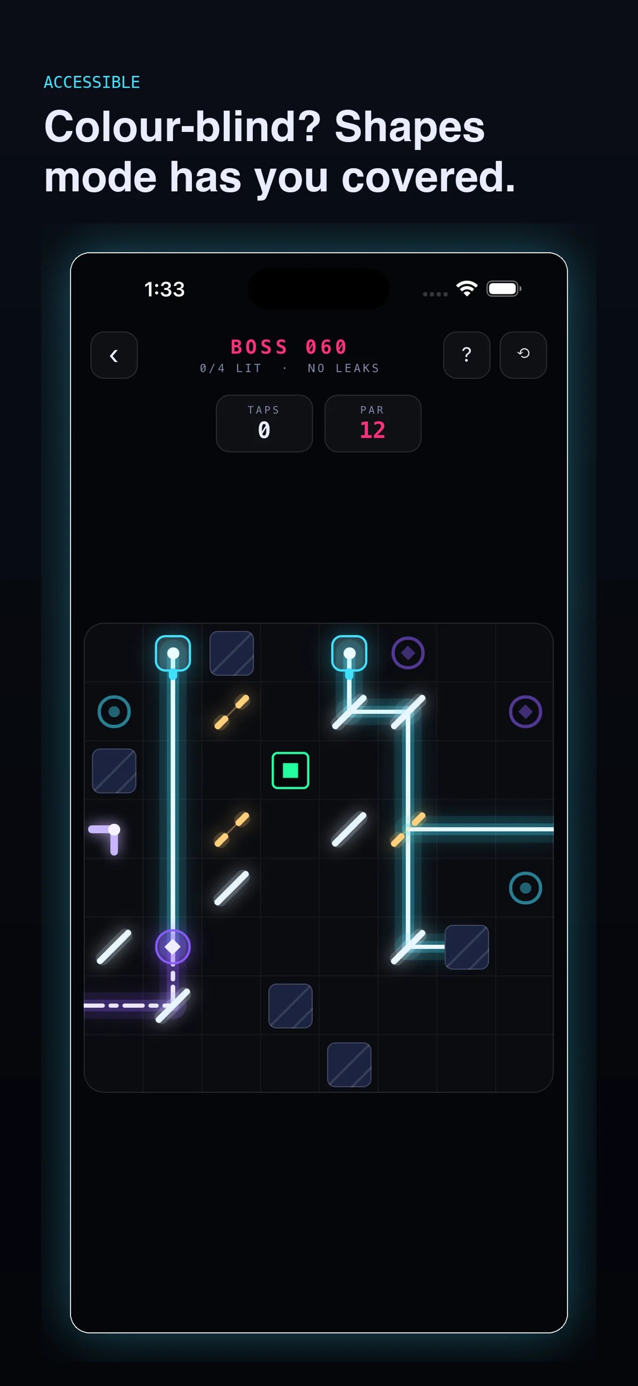 Shapes mode, an accessible alternative to colour