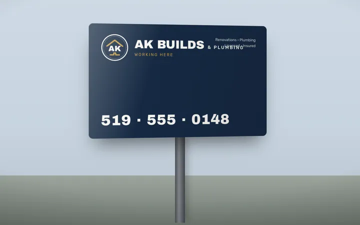 AK Builds & Plumbing: Site sign