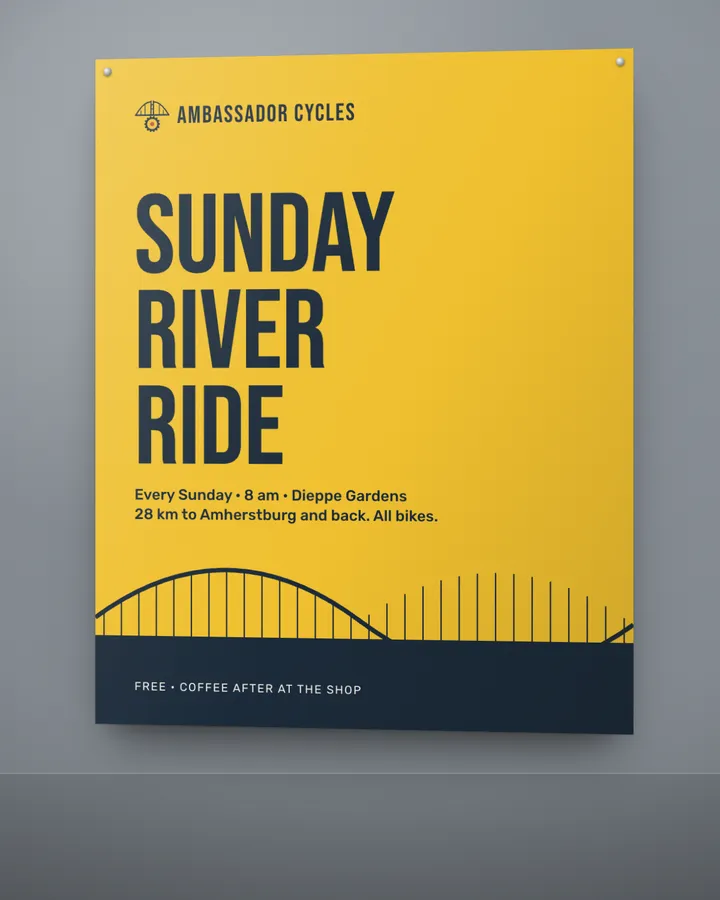Ambassador Cycles: Sunday ride poster
