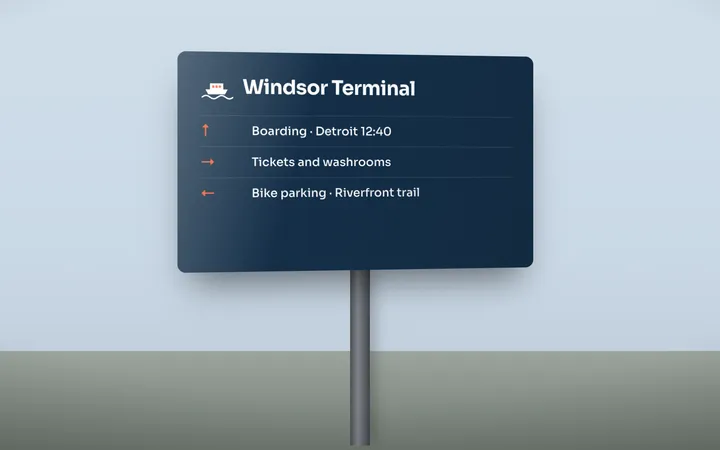 Essex County Ferry: Terminal wayfinding