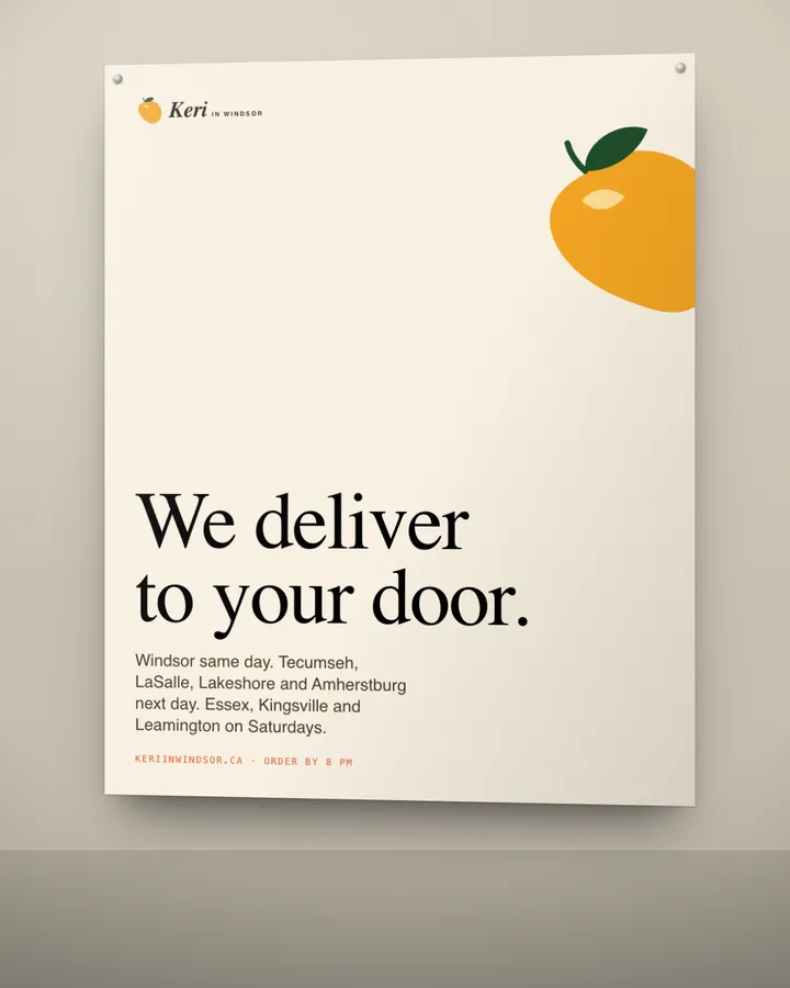Keri in Windsor: Counter poster for partner grocers