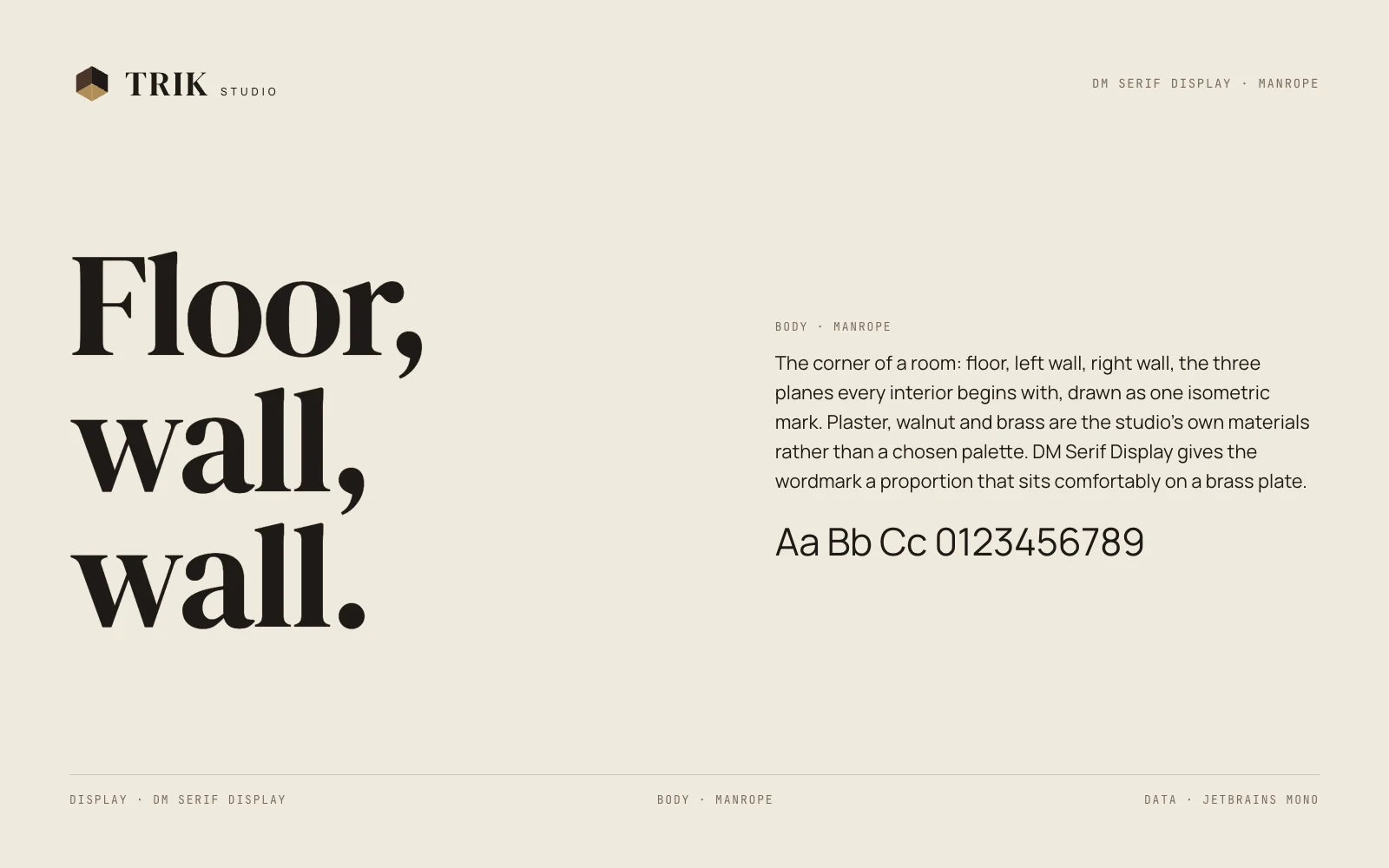 Trik Studio type specimen
