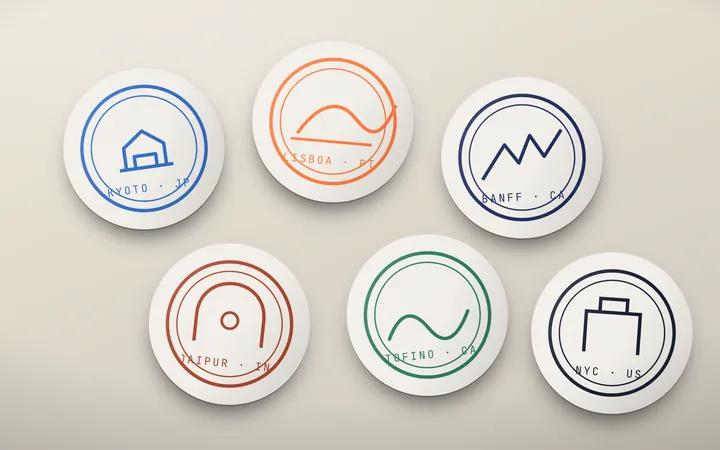 Voyagea: V-Passport stamp set