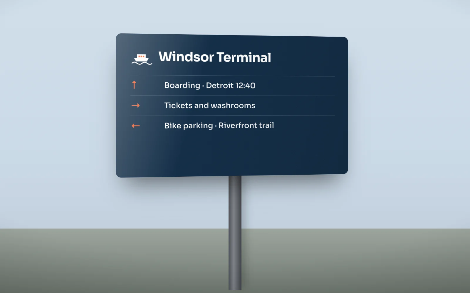 Essex County Ferry: Terminal wayfinding