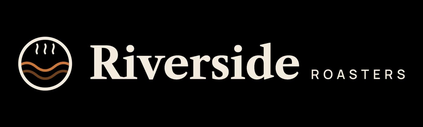 Riverside Roasters lockup, reversed